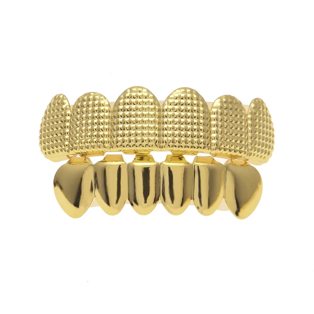 Решетки для зубов льдом в стиле хип хоп верхней и нижней зубы grillz Gold серебро Цвет