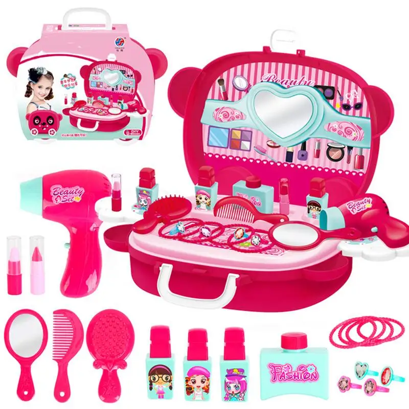Girls Beauty Toys Children Cosmetics Makeup Box Princess Set Safe Non-toxic Lipstick Nail Polish Baby Girl Pretend Play Toy | Игрушки и