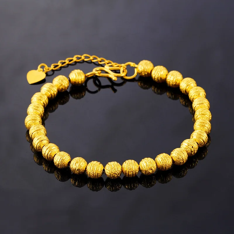 2019 Hot Style Bracelets Concise Fashion Vietnam Alluvial Gold Round Transfer Beads Chain Bracelets for Women
2019 Hot Style Bracelets Concise Fashion Vietnam Alluvial Gold Round Transfer Beads Chain Bracelets for Women
