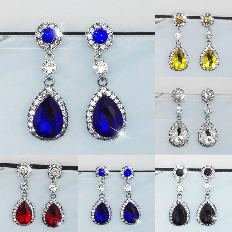Water Drop Drop Earring Bohemian No ear hole 5 Colors Earrings Ear Clip Crystal Wedding Jewelry Round 1Pair Rhinestone
Water Drop Drop Earring Bohemian No ear hole 5 Colors Earrings Ear Clip Crystal Wedding Jewelry Round 1Pair Rhinestone