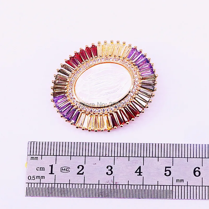 New Design 5Pcs Colorful Cubic Zirconia And Mary Shell Oval Shaped Pendant Necklaces Women's Fashion Jewelry
New Design 5Pcs Colorful Cubic Zirconia And Mary Shell Oval Shaped Pendant Necklaces Women's Fashion Jewelry