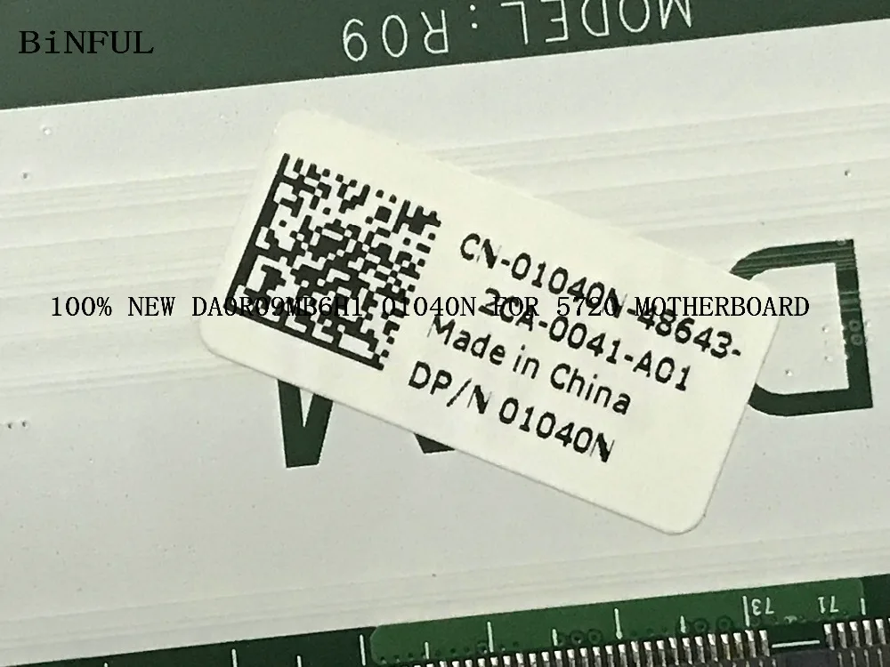 BiNFUL STOCK 100% новая 01040N материнская плата для ноутбука DELL INSPIRON 5720 GT630M 1 ГБ видеокарта