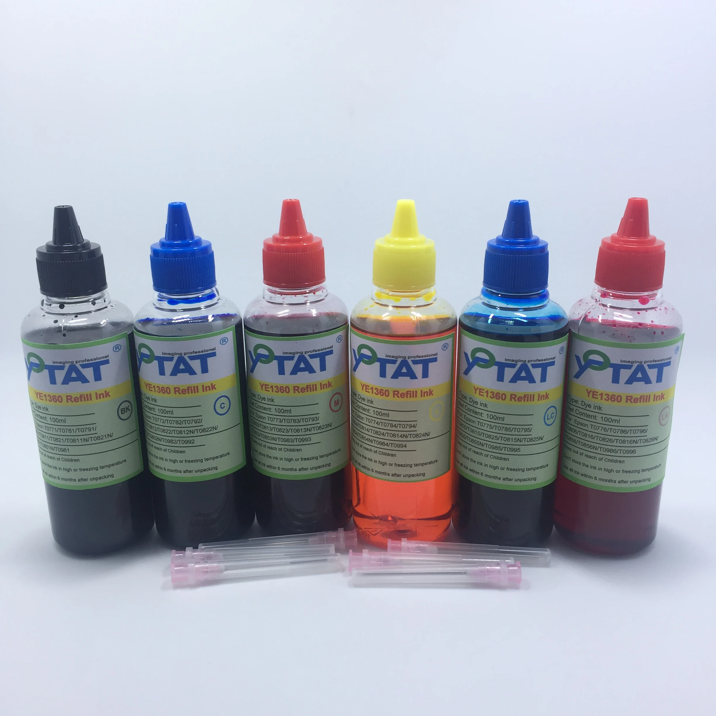 YOTAT 100ml Dye ink for Epson T0771 T0781 T0791 T0801 T0811 T0821 T0811N T0821N T0851 T0851N T0981
YOTAT 100ml Dye ink for Epson T0771 T0781 T0791 T0801 T0811 T0821 T0811N T0821N T0851 T0851N T0981
