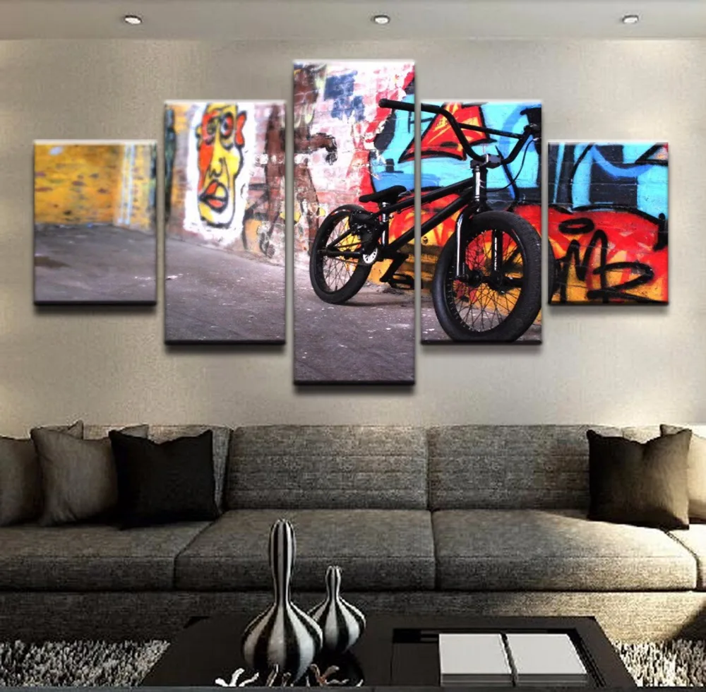 Modern Abstract Bike Paintings Home Decor HD Prints For Living Room 5 Pieces Bicycle Poster Wall Art Picture Canvas Framework
Modern Abstract Bike Paintings Home Decor HD Prints For Living Room 5 Pieces Bicycle Poster Wall Art Picture Canvas Framework