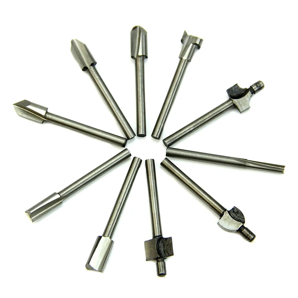 10Pcs/Set Electric Grinding Knife Engraving Machine Pattern Cutter Milling Cutter Tool 3mm 1/8" High-speed Steel Woodworking
10Pcs/Set Electric Grinding Knife Engraving Machine Pattern Cutter Milling Cutter Tool 3mm 1/8" High-speed Steel Woodworking