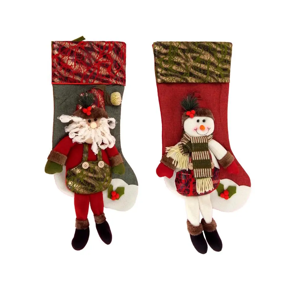 Factory Outlet Santa Claus Snowmen Stocking Christmas Decoration New Year Warm Gift Pendant for Home Kid Room Surprise OEM ODM | Дом и сад