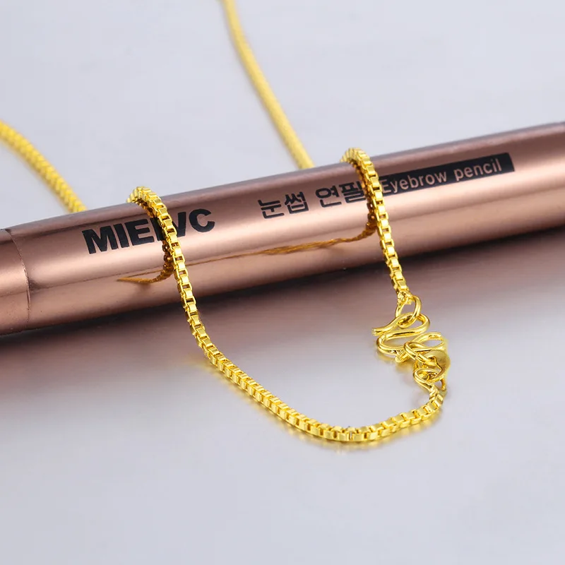 Vietnam Alluvial Gold Necklace Fashion Minimalism Delicate Box Chain Necklace for Jewelry Making Jewelry Accessories
Vietnam Alluvial Gold Necklace Fashion Minimalism Delicate Box Chain Necklace for Jewelry Making Jewelry Accessories