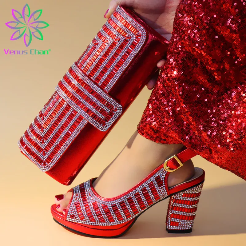 New Arrival Italian Shoes with Matching Bags High Quality Nigerian Women Wedding Shoes and Bag Set Decorated with Rhinestone
New Arrival Italian Shoes with Matching Bags High Quality Nigerian Women Wedding Shoes and Bag Set Decorated with Rhinestone