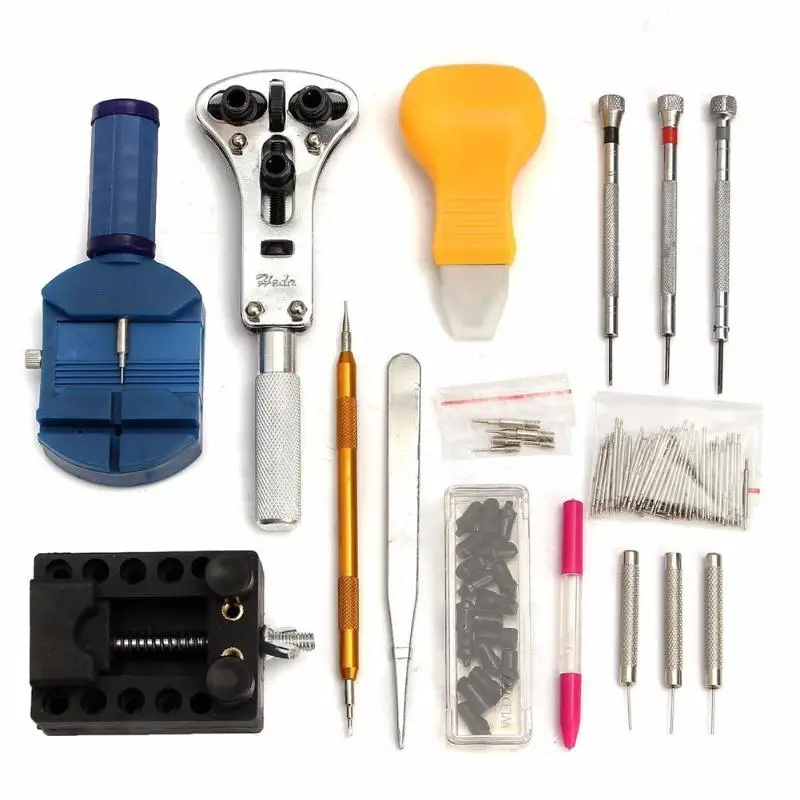 144Pcs Watch Case Holder Opener Pin Link Remover Spring Bar Holder Clock Repair Tool Kit
144Pcs Watch Case Holder Opener Pin Link Remover Spring Bar Holder Clock Repair Tool Kit