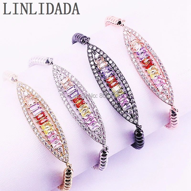 10Pcs Rainbow Cubic Zirconia Micro Pave Charm bracelets 4mm Copper Braiding Women Macrame Bracelet CZ Jewelry
10Pcs Rainbow Cubic Zirconia Micro Pave Charm bracelets 4mm Copper Braiding Women Macrame Bracelet CZ Jewelry