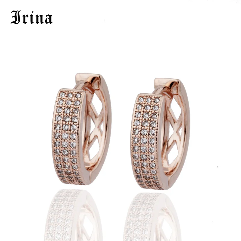 Irina Arrivals Women Fashion Rose Gold Natural Zircon Girls Wedding Circle Earring Unique Mini delicate charming small Hoop
Irina Arrivals Women Fashion Rose Gold Natural Zircon Girls Wedding Circle Earring Unique Mini delicate charming small Hoop