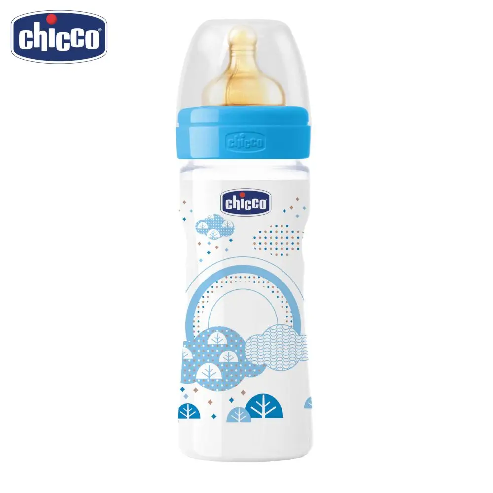 Бутылочка Chicco Well Being Boy 2 мес.+ лат. соска РР средн.поток 250 мл|Бутылки| |