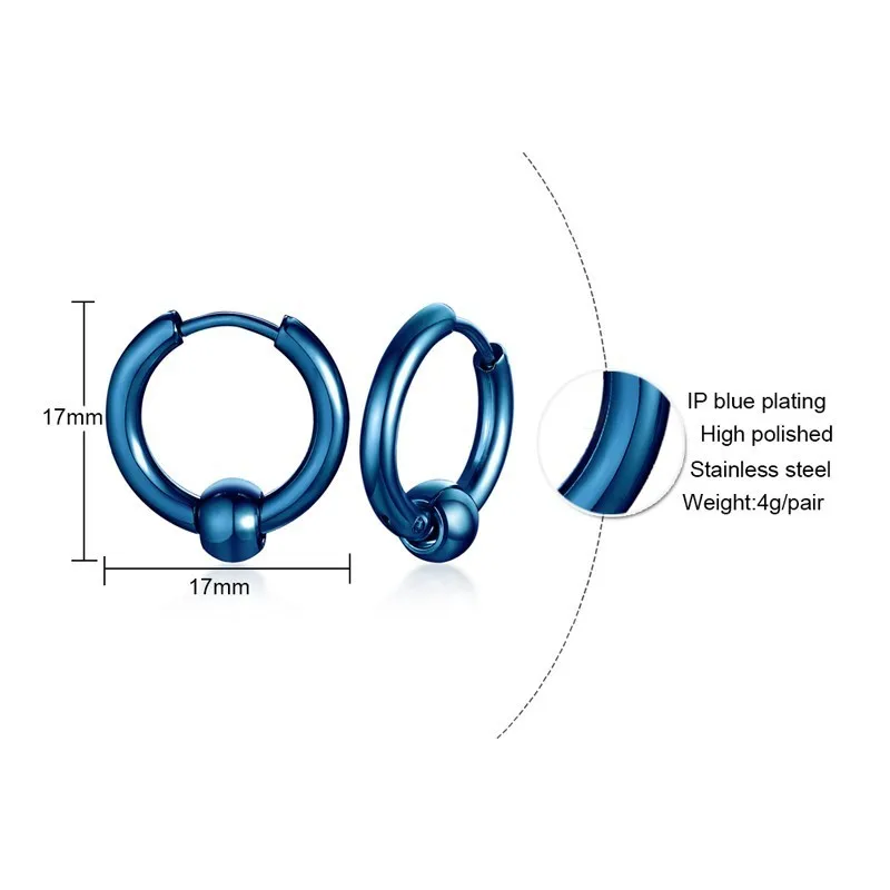 Vnox Mens Stylish Blue Gold Black Tone Stainless Steel Hoop Earrings Round Loop Earring for Women Unisex brinco
Vnox Mens Stylish Blue Gold Black Tone Stainless Steel Hoop Earrings Round Loop Earring for Women Unisex brinco