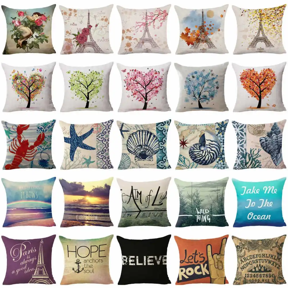 18'' Tower Sea Conch Tree Quote Cotton Linen Pillow Case Throw Cushion CaseSoft Room Gifts Single Sides Printing
18'' Tower Sea Conch Tree Quote Cotton Linen Pillow Case Throw Cushion CaseSoft Room Gifts Single Sides Printing