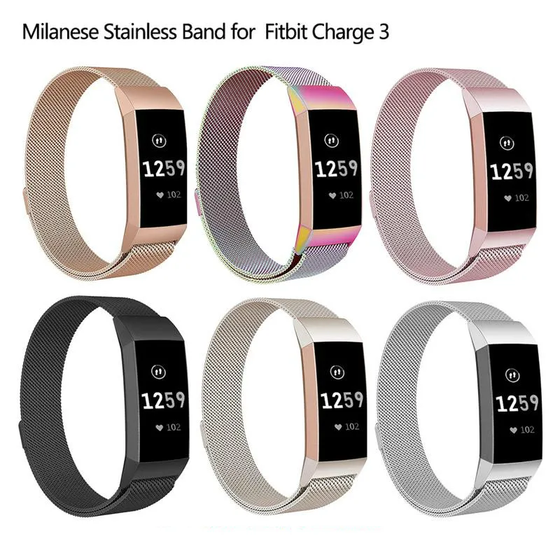 Новый ремешок из нержавеющей стали для Fitbit Charge 3 сменный Миланская петля премиум