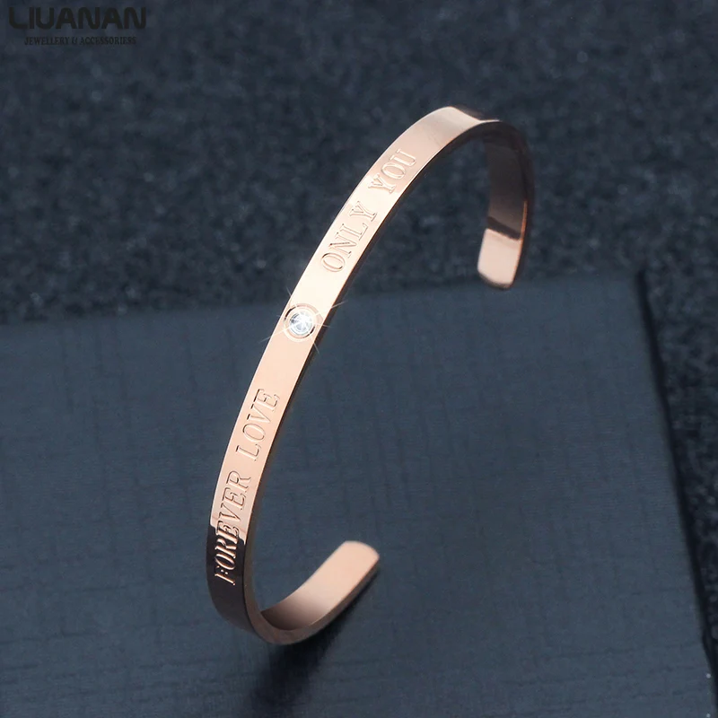 Rose Gold Bracelet Promise Cuff Bracelet Jewelry Forever Love Only You Valentines Day Gift for Her Girlfriend Wife
Rose Gold Bracelet Promise Cuff Bracelet Jewelry Forever Love Only You Valentines Day Gift for Her Girlfriend Wife