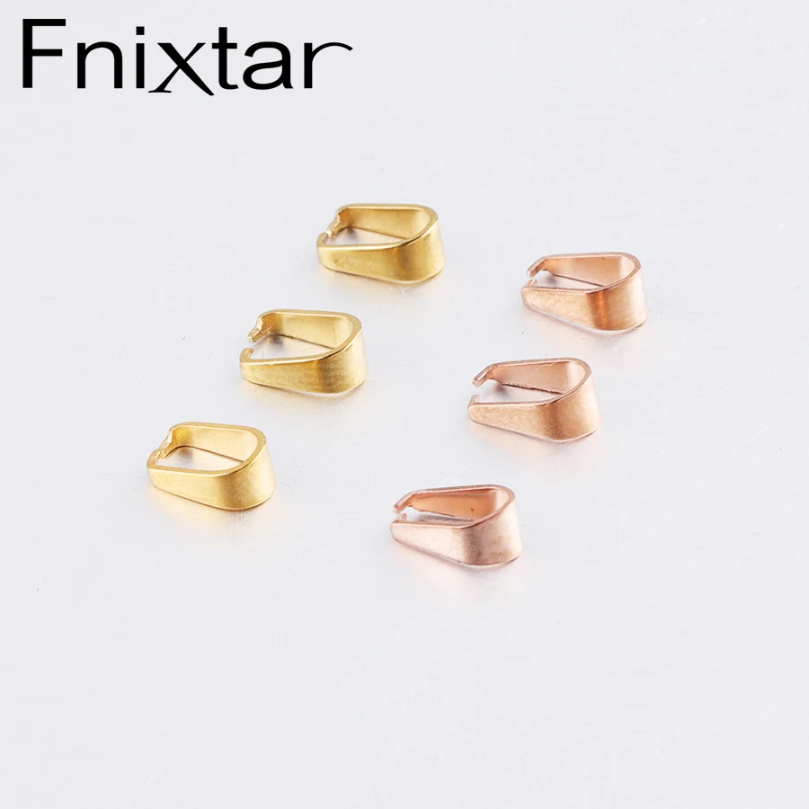 Fnixtar 100Pcs 3*7mm Gold Rose Gold Color Stainless Steel Pendant Clips Clasps DIY Pinch Clip Bail Connector Jewelry Findings
Fnixtar 100Pcs 3*7mm Gold Rose Gold Color Stainless Steel Pendant Clips Clasps DIY Pinch Clip Bail Connector Jewelry Findings