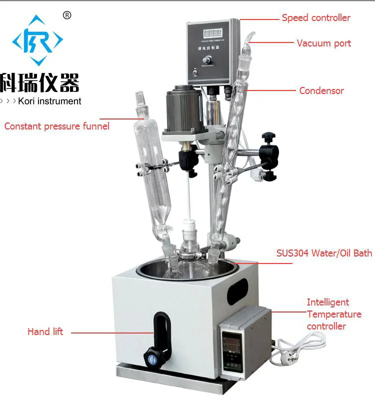 5L Lab Electric Heating Single Layer Glass Reactor/Glass Vessel Chemical Reactors/High Quality chemical Reactor
5L Lab Electric Heating Single Layer Glass Reactor/Glass Vessel Chemical Reactors/High Quality chemical Reactor