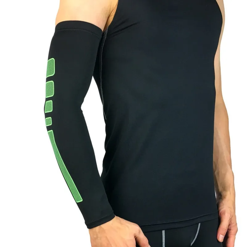 1PCS Long Arm Sleeve Men UV Protector Running Compression Sleeves Riding Cycling Warmers Basketball Elbow Pad Sports | Спорт и