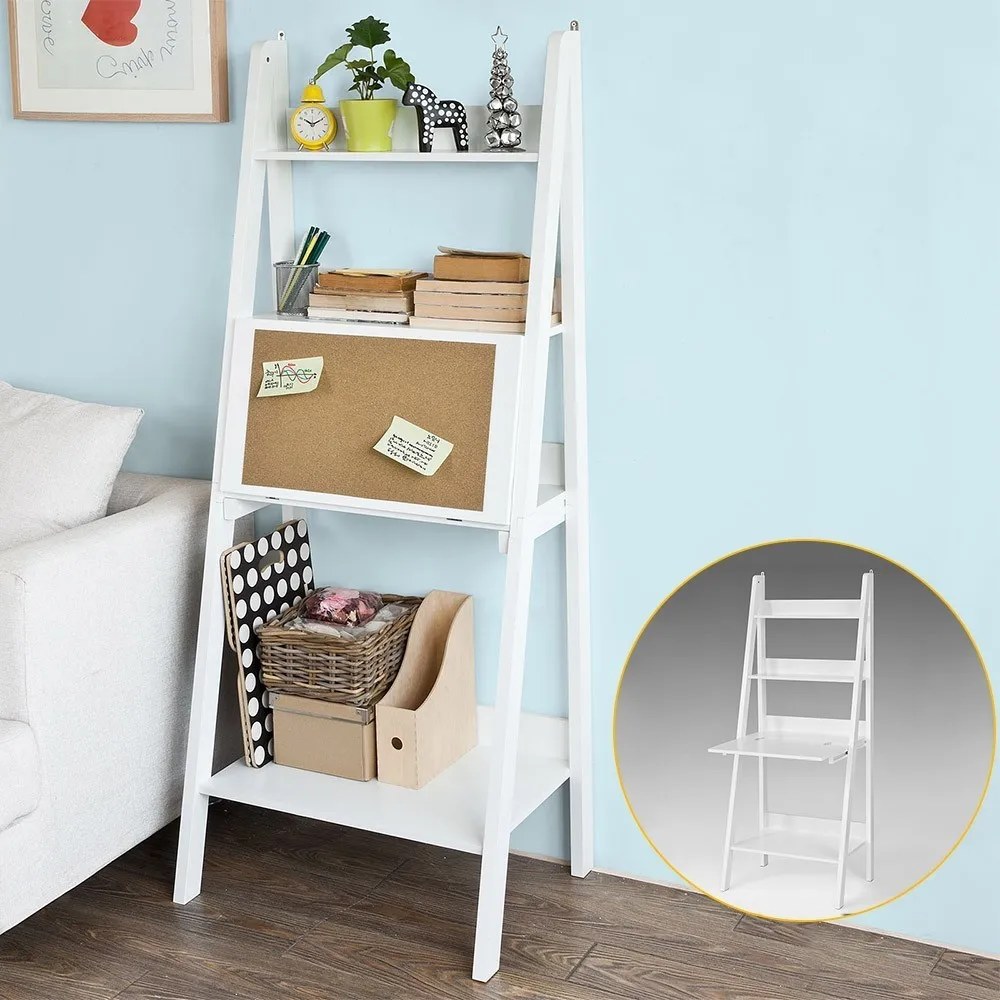 SoBuy FRG115-W White Storage Display Shelving Ladder Shelf Bookcase with Desk/Memo Board and 3 Shelves
SoBuy FRG115-W White Storage Display Shelving Ladder Shelf Bookcase with Desk/Memo Board and 3 Shelves