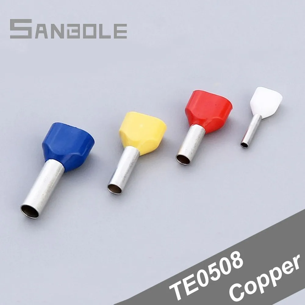 TE0508 Two Pre-insulated Pipe-shaped End Cold pressed Crewel tube double pin crimp terminal 1000PCS/Pack
TE0508 Two Pre-insulated Pipe-shaped End Cold pressed Crewel tube double pin crimp terminal 1000PCS/Pack