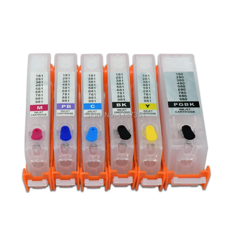 6 color PGI-480 CLI-481 Refill Ink Cartridge with Disposable Chip for Canon PIXMA TS8140 TS9140 Printer PGI 480 480XL CLI 481
6 color PGI-480 CLI-481 Refill Ink Cartridge with Disposable Chip for Canon PIXMA TS8140 TS9140 Printer PGI 480 480XL CLI 481
