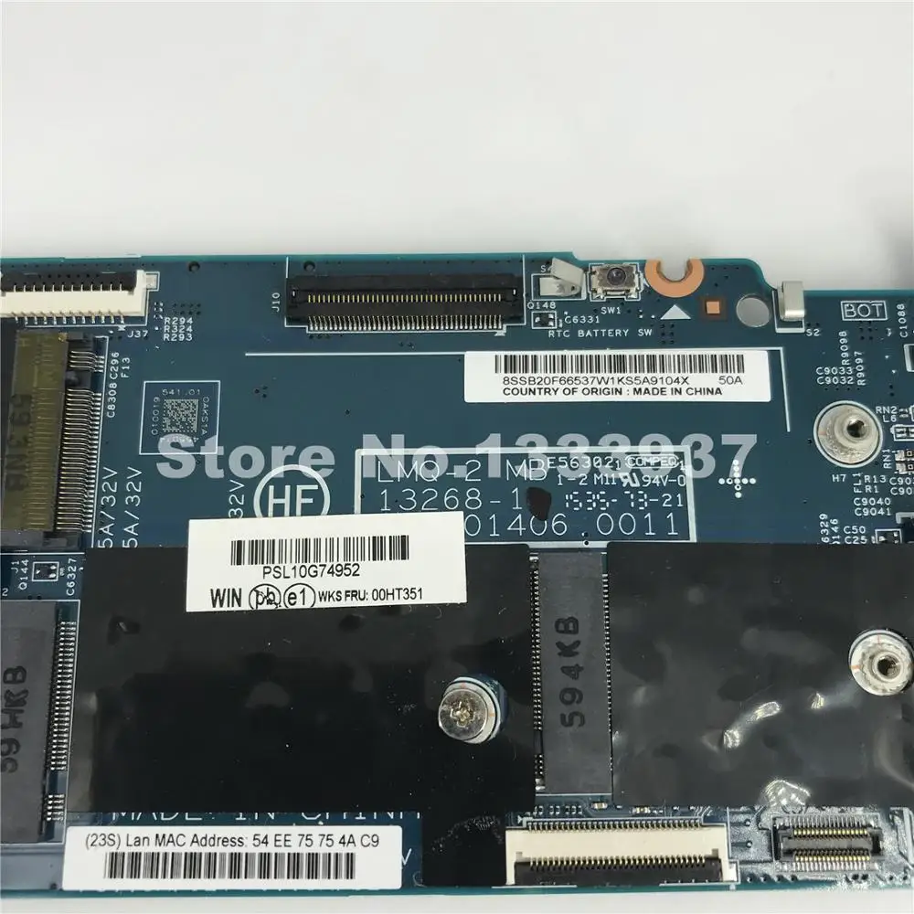 00HT351 13268-1 LMQ-2 448.01406.0011 Mainboard For lenovo thinkpad X1C X1 Carbon laptop motherboard with I5-5200U CPU 4G RAM
00HT351 13268-1 LMQ-2 448.01406.0011 Mainboard For lenovo thinkpad X1C X1 Carbon laptop motherboard with I5-5200U CPU 4G RAM