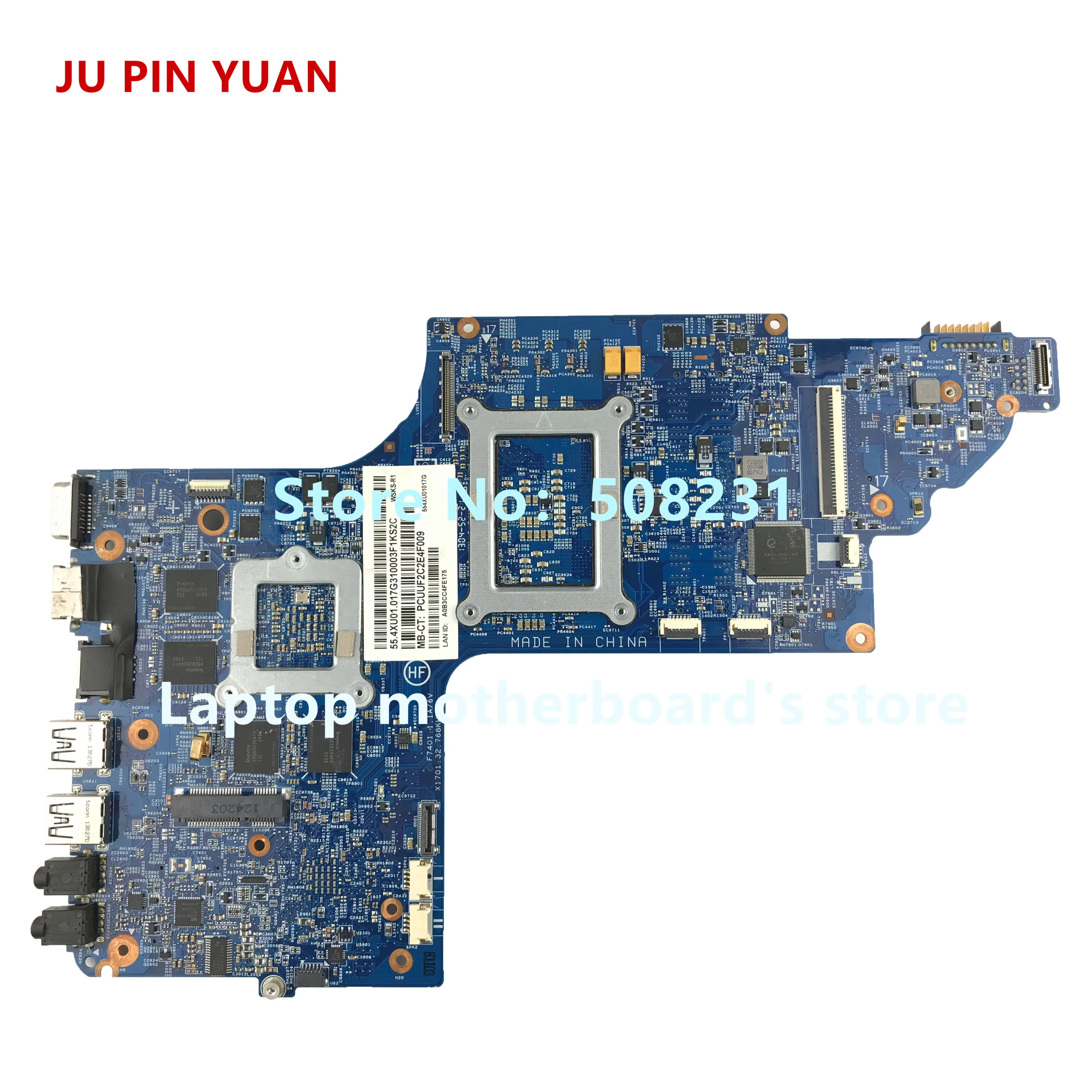 JU PIN YUAN 682040-501 682040-001 материнская плата для HP DV7 DV7-7000 ноутбука с HM77 630M/2G все функции