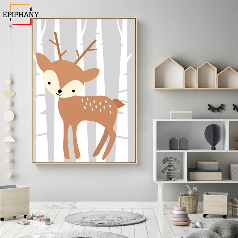 Nursery Wall Art Canvas Paintings Deer Fox Prints Woodland Animal Posters Nordic Kids Room Decor Baby Girl Boy Bedroom Pictures
Nursery Wall Art Canvas Paintings Deer Fox Prints Woodland Animal Posters Nordic Kids Room Decor Baby Girl Boy Bedroom Pictures