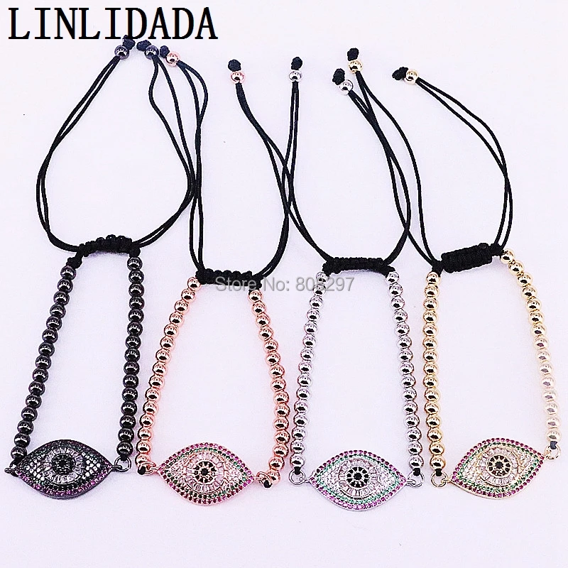 10Pcs Charm Fashion Jewelry Pave Setting CZ Crystal Eye Connector & 4mm Round Bead Braiding Men/Women Macrame Bracelet
10Pcs Charm Fashion Jewelry Pave Setting CZ Crystal Eye Connector & 4mm Round Bead Braiding Men/Women Macrame Bracelet