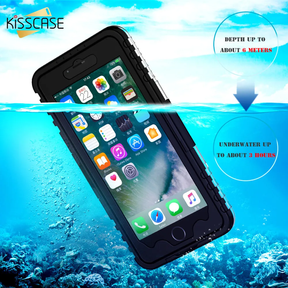 KISSCASE водонепроницаемый чехол для iPhone X XR XS Max ударопрочный плавания дайвинга iPhoneX