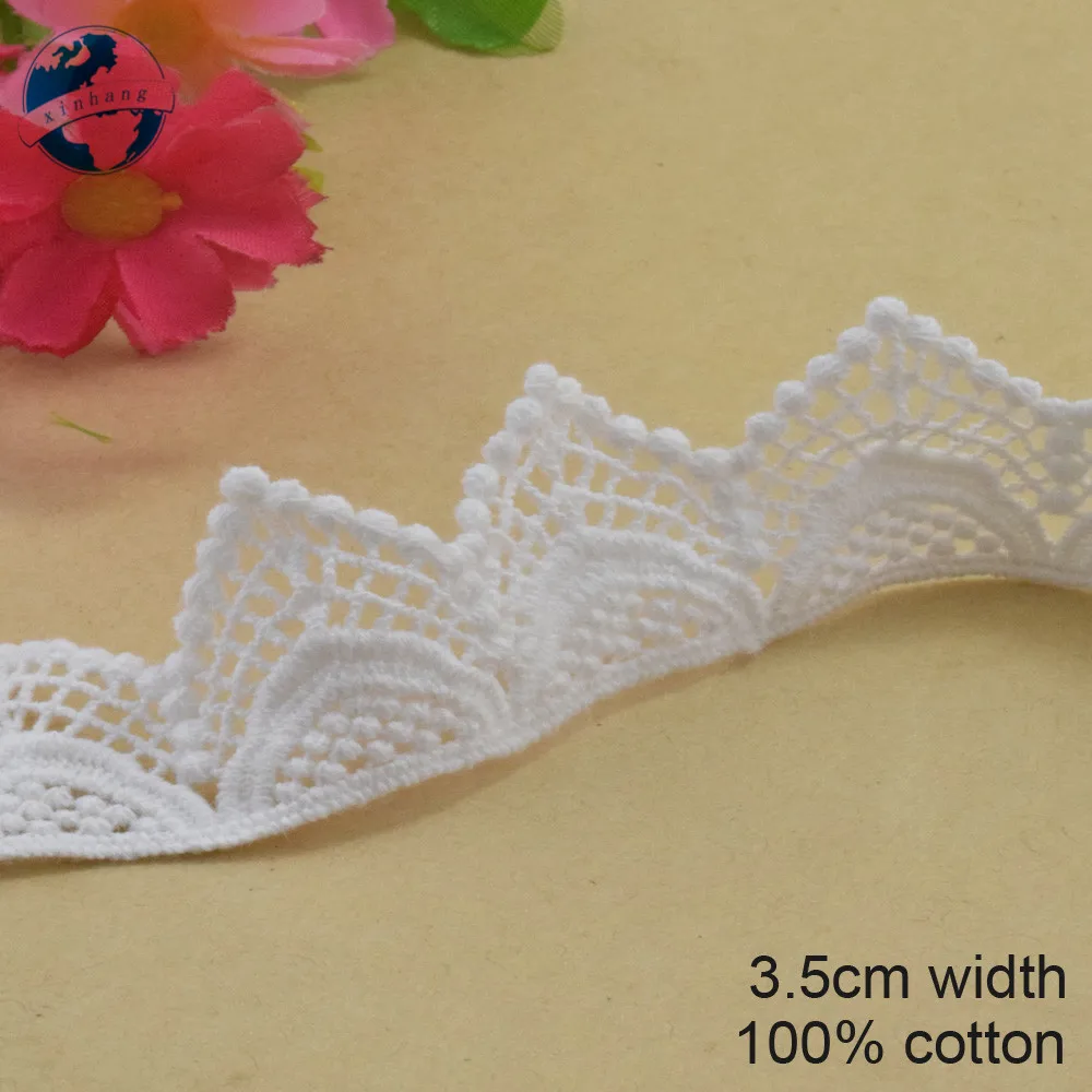 10yards 3.5cm white 100% cotton embroidery lace french lace ribbon fabric guipure diy trims warp knitting sewing Accessories3806
10yards 3.5cm white 100% cotton embroidery lace french lace ribbon fabric guipure diy trims warp knitting sewing Accessories3806