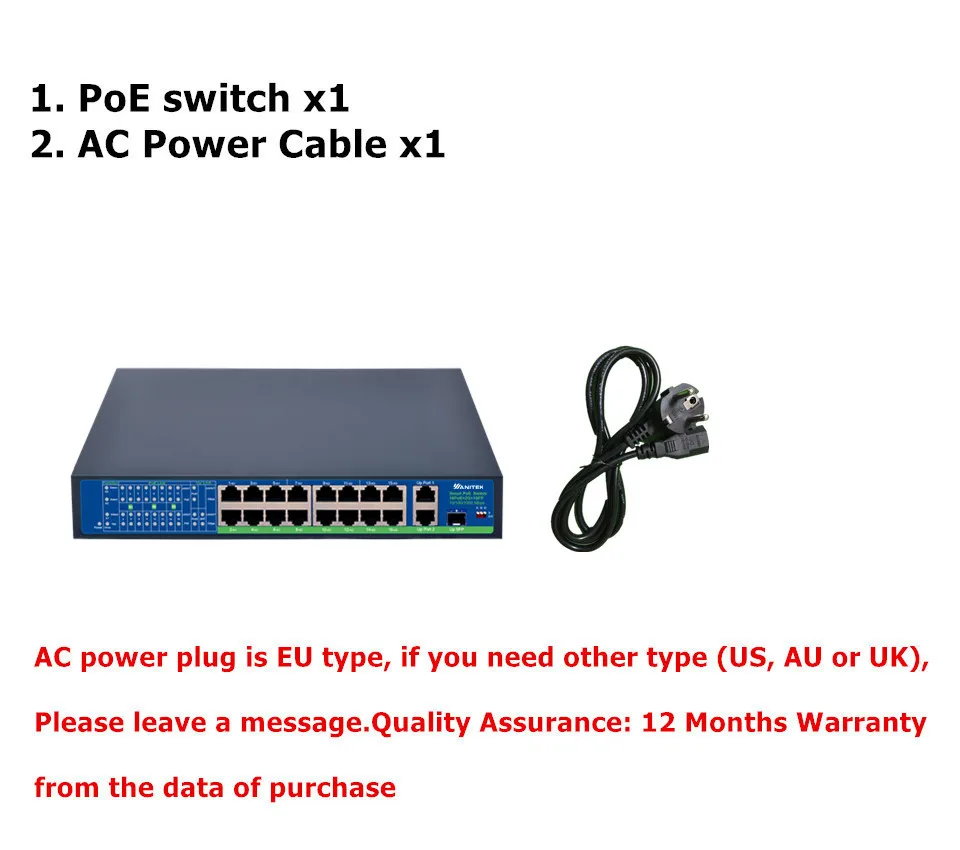 48V 16 Ports POE switch ethernet with IEEE 802.3 af/at RJ45 ports professional Network switch 10/100Mbps for POE 12V cameras
48V 16 Ports POE switch ethernet with IEEE 802.3 af/at RJ45 ports professional Network switch 10/100Mbps for POE 12V cameras