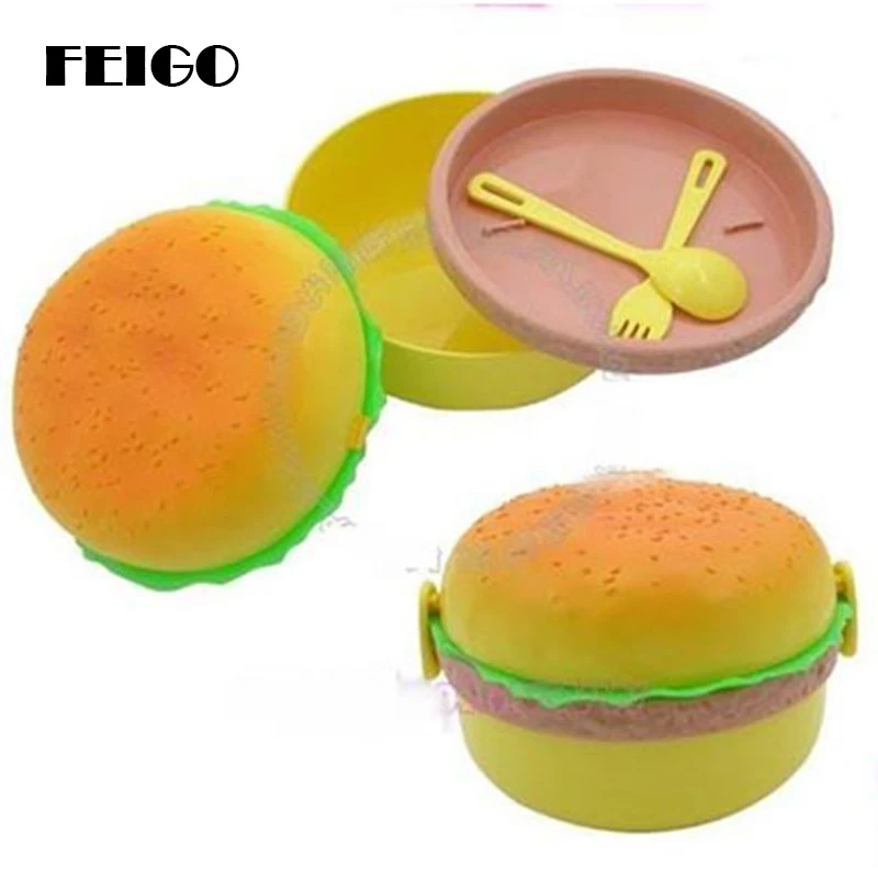 FEIGO 1Pcs Hamburger Burger Shape Bento Box Lunch Box For Kids Food Container Lunchbox Plastic Kitchen Food Novelty Picnic F488
FEIGO 1Pcs Hamburger Burger Shape Bento Box Lunch Box For Kids Food Container Lunchbox Plastic Kitchen Food Novelty Picnic F488