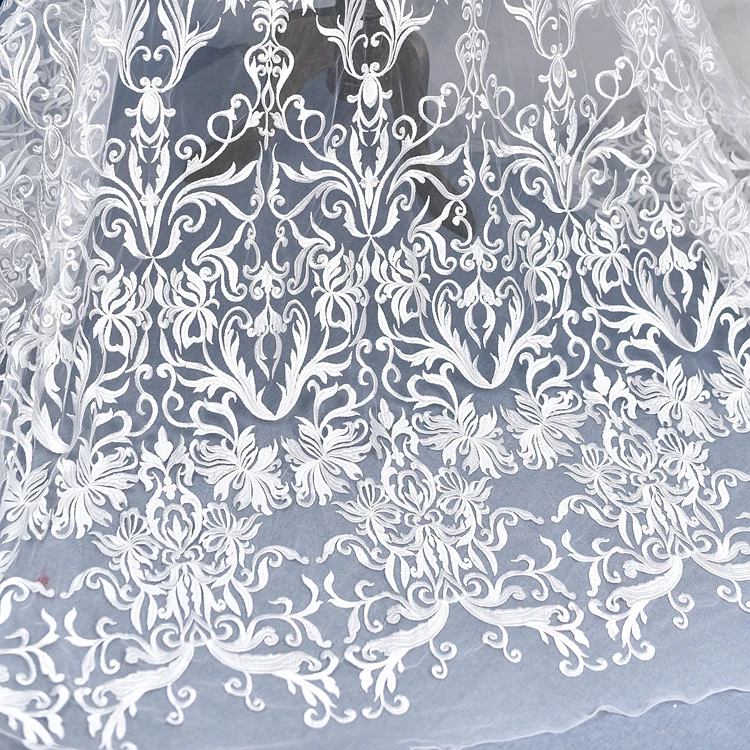 Europe Luxury Fabric Embroidery White Line Mesh Fabric Soft For Wedding Dress Evening Dress Girls Costume DIY Sewing Material
Europe Luxury Fabric Embroidery White Line Mesh Fabric Soft For Wedding Dress Evening Dress Girls Costume DIY Sewing Material
