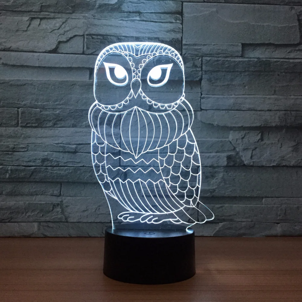 3D Lamp Cute Owl 7 Color Led Night Lamps for Kid Touch Led USB Table Lampara Baby Sleeping Nightlight Drop Ship Led With Sensor
3D Lamp Cute Owl 7 Color Led Night Lamps for Kid Touch Led USB Table Lampara Baby Sleeping Nightlight Drop Ship Led With Sensor
