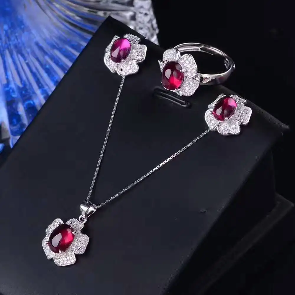 Natural red garnet stone wedding jewelry sets natural gemstone ring earrings Pendant S925 silver Fashion Roses Women wedding
Natural red garnet stone wedding jewelry sets natural gemstone ring earrings Pendant S925 silver Fashion Roses Women wedding