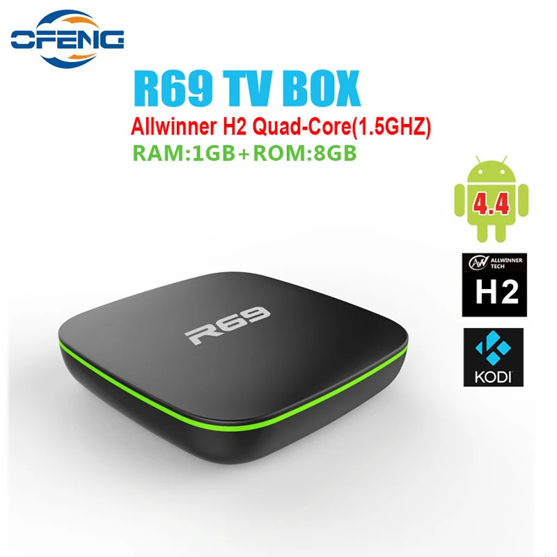 ТВ-приставка R69 Smart Android 7,1, 1 + 8 Гб, Allwinner H3, 4 ядра, 2,4 ГГц, Wi-Fi, 1080P HD
ТВ-приставка R69 Smart Android 7,1, 1 + 8 Гб, Allwinner H3, 4 ядра, 2,4 ГГц, Wi-Fi, 1080P HD