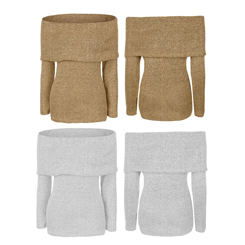 Autumn Winter Nice Solid Color Sexy Slash Neck Off The Shoulder Long Sleeve Knitting Pullover Keep Warm Sweater 6Q2126
Autumn Winter Nice Solid Color Sexy Slash Neck Off The Shoulder Long Sleeve Knitting Pullover Keep Warm Sweater 6Q2126