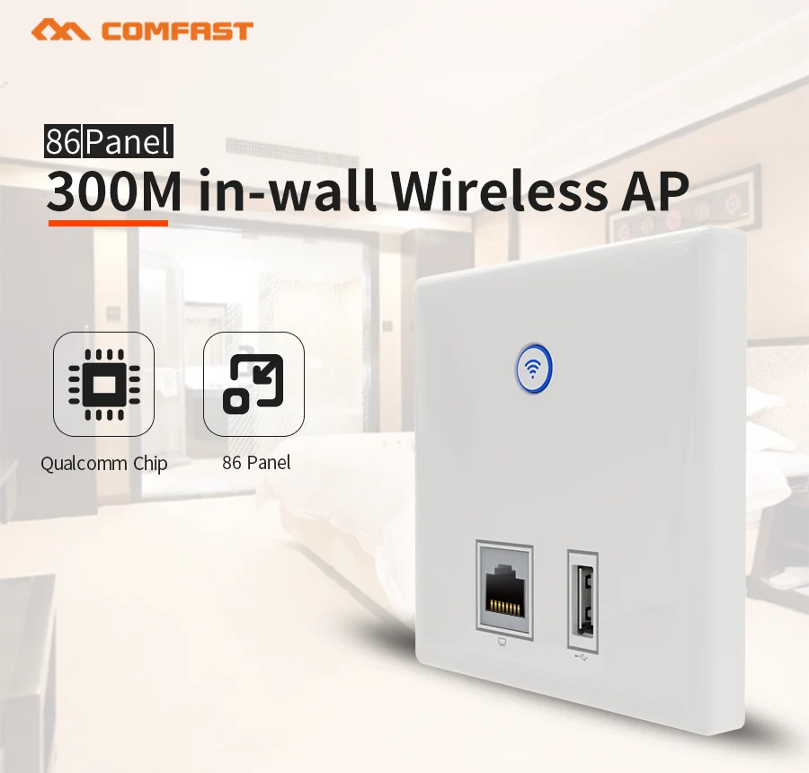 2.4Ghz 300Mbps Comfast Qualcomm Wifi Router Indoor wall AP Wifi Signal Booster Expander Repeater RJ45 port usb wireless ap
2.4Ghz 300Mbps Comfast Qualcomm Wifi Router Indoor wall AP Wifi Signal Booster Expander Repeater RJ45 port usb wireless ap