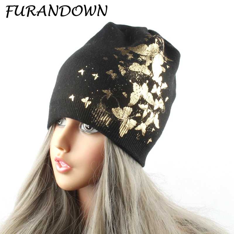 FURANDOWN Butterfly Print Beanies For Ladies Women's Beanie Hat Winter Wool Knitted Hat With liner Brand Skullies Cap
FURANDOWN Butterfly Print Beanies For Ladies Women's Beanie Hat Winter Wool Knitted Hat With liner Brand Skullies Cap
