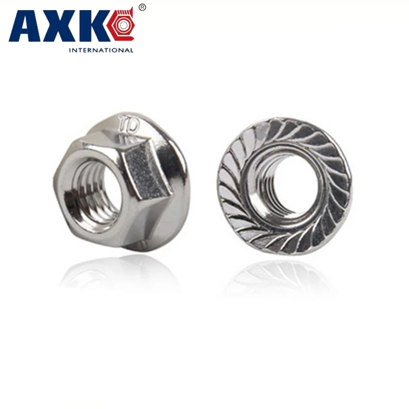 

12pcs 1/4 Inch 1/4" 1/4-20 304 Stainless Steel UNC America Coarse Form Lock Metal Heavy Prevailling Torque Flange Hexagon Nut