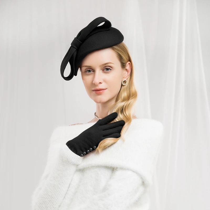 Lady Fedoras Hats Female Wool Bowtie Cap New Woolen Hat Elegant British Top Hat Students Leisure Party Hats Girls Woolen Cap A15
Lady Fedoras Hats Female Wool Bowtie Cap New Woolen Hat Elegant British Top Hat Students Leisure Party Hats Girls Woolen Cap A15