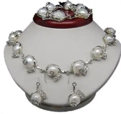 11-12MM White Akoya Cultured Pearl Necklace Bracelet Earring Set AAA style 100% Natural Noble Fine jewe
11-12MM White Akoya Cultured Pearl Necklace Bracelet Earring Set AAA style 100% Natural Noble Fine jewe