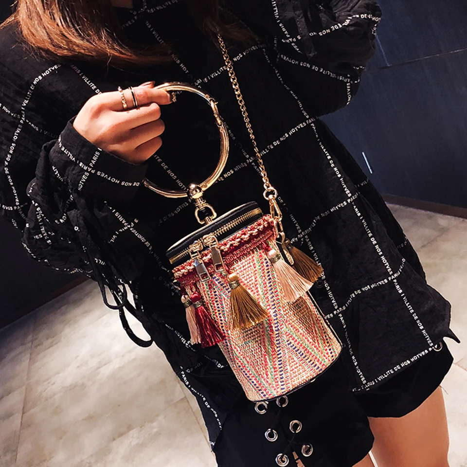 Oswego Straw Bags For Women High Quality Woven Round Bucket Bag Ladies Shoulder Bags Chain Summer Travel Fashion New Handbags
Oswego Straw Bags For Women High Quality Woven Round Bucket Bag Ladies Shoulder Bags Chain Summer Travel Fashion New Handbags