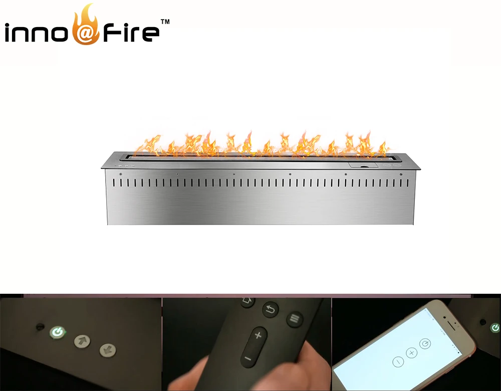 Inno-living 48 inch bio fireplace with remote control silver/black ethanol burner insert
Inno-living 48 inch bio fireplace with remote control silver/black ethanol burner insert