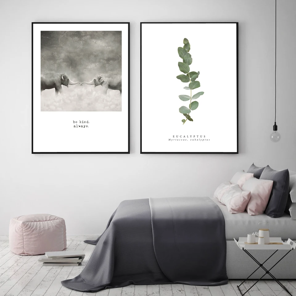 Black White Elephant be kind always Posters Prints Eucalyptus Green Leaf Wall Pictures For Living Room Scandi Canvas Painting
Black White Elephant be kind always Posters Prints Eucalyptus Green Leaf Wall Pictures For Living Room Scandi Canvas Painting