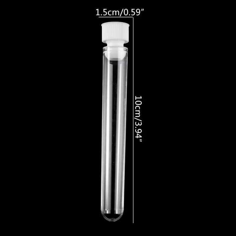 Hot sale 10Pcs/Pack 15x100mm Transparent Plastic Test Tubes Lab Test Tool With Screw Cap 
Hot sale 10Pcs/Pack 15x100mm Transparent Plastic Test Tubes Lab Test Tool With Screw Cap