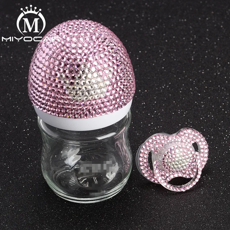 MIYOCAR Bling Bling Luxurious pink and white crown 120ml glass Feeding Bottle and bling crown pacifier for baby shower gift
MIYOCAR Bling Bling Luxurious pink and white crown 120ml glass Feeding Bottle and bling crown pacifier for baby shower gift