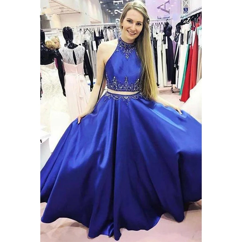 Simple Evening Dresses Two Piece Beaded Satin Prom Dress Sweet Gratuation Party Evening Dress Custom Made Vestido De Noche
Simple Evening Dresses Two Piece Beaded Satin Prom Dress Sweet Gratuation Party Evening Dress Custom Made Vestido De Noche